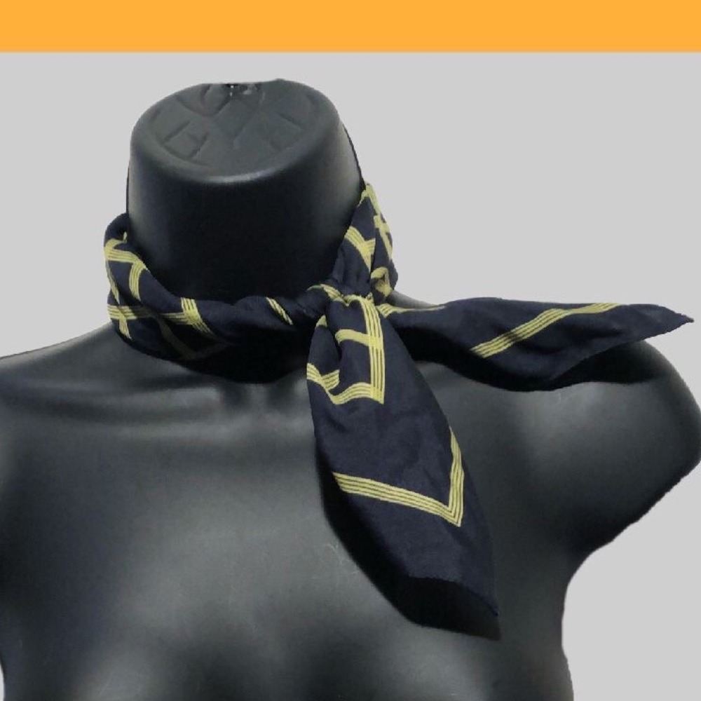 Vintage Navy & Volt Neck Scarf